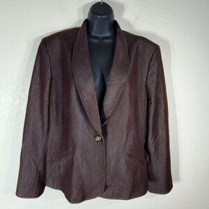 Le Suit Classic Brown Professional Women Blazer Jacket Size 18 Business Attire